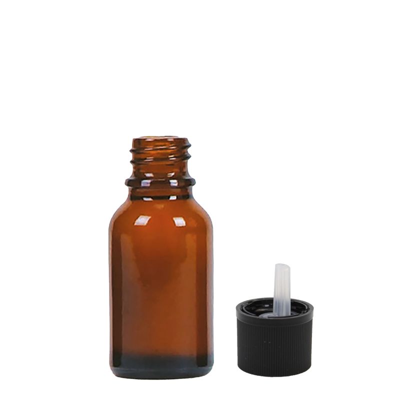 15ml Amber Glass Dropper Bottle with Child Resistant Cap