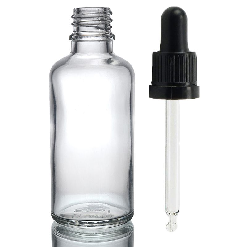 100ml Clear Glass Dropper Bottle with Clear T/E Pipette