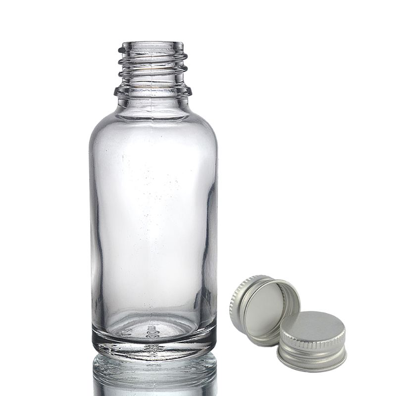 30ml Clear Glass Dropper Bottle with with Aluminium Cap