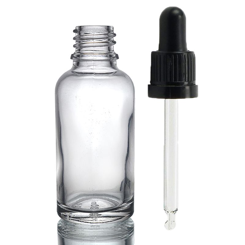 30ml Clear Glass Dropper Bottle  with Clear T/E Pipette