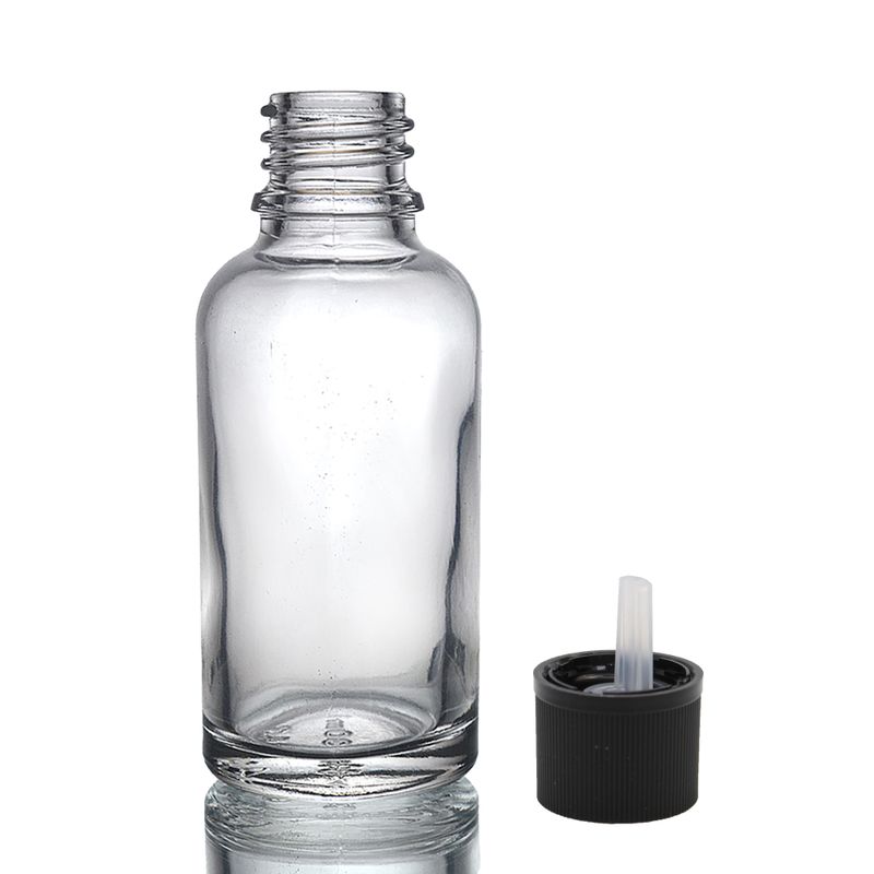 30ml Clear Glass Dropper Bottle with Child Resistant Dropper Cap