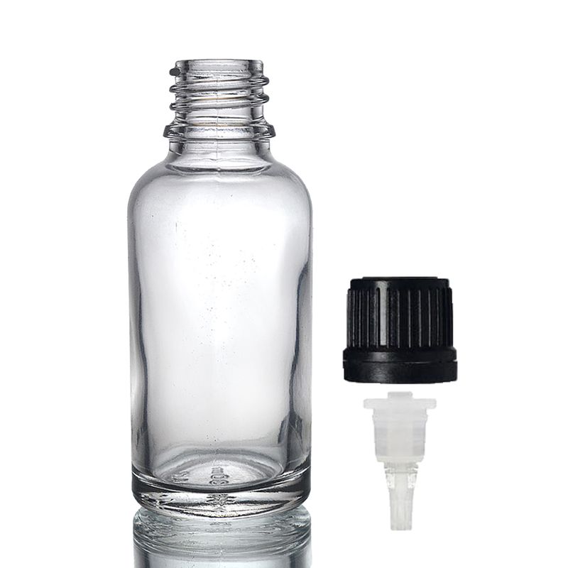 30ml Clear Glass Dropper Bottle with Dropper Cap