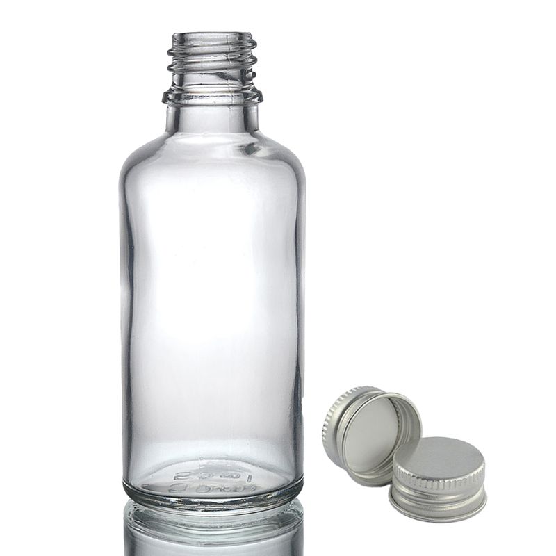 50ml Clear Glass Dropper Bottle  with Aluminium Cap