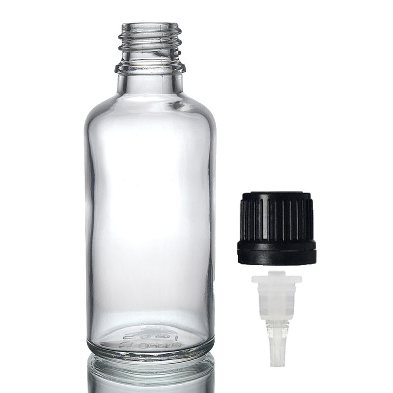 50ml Clear Glass Dropper Bottle with Dropper Cap