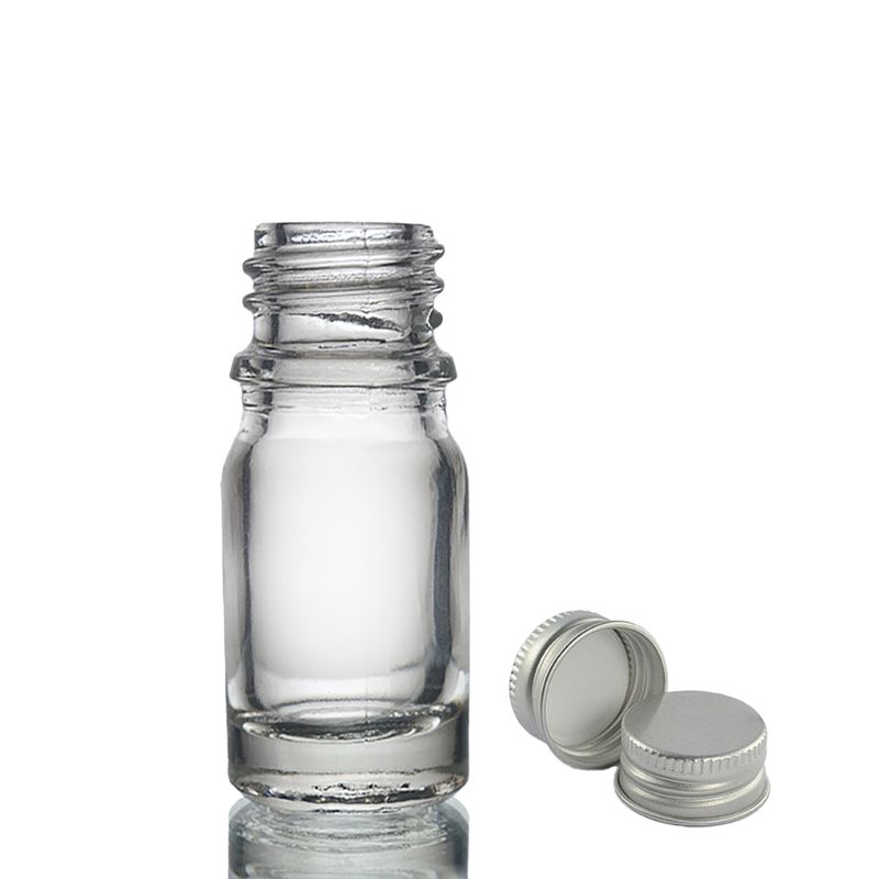 5ml Clear Glass Dropper Bottle with Aluminium Cap