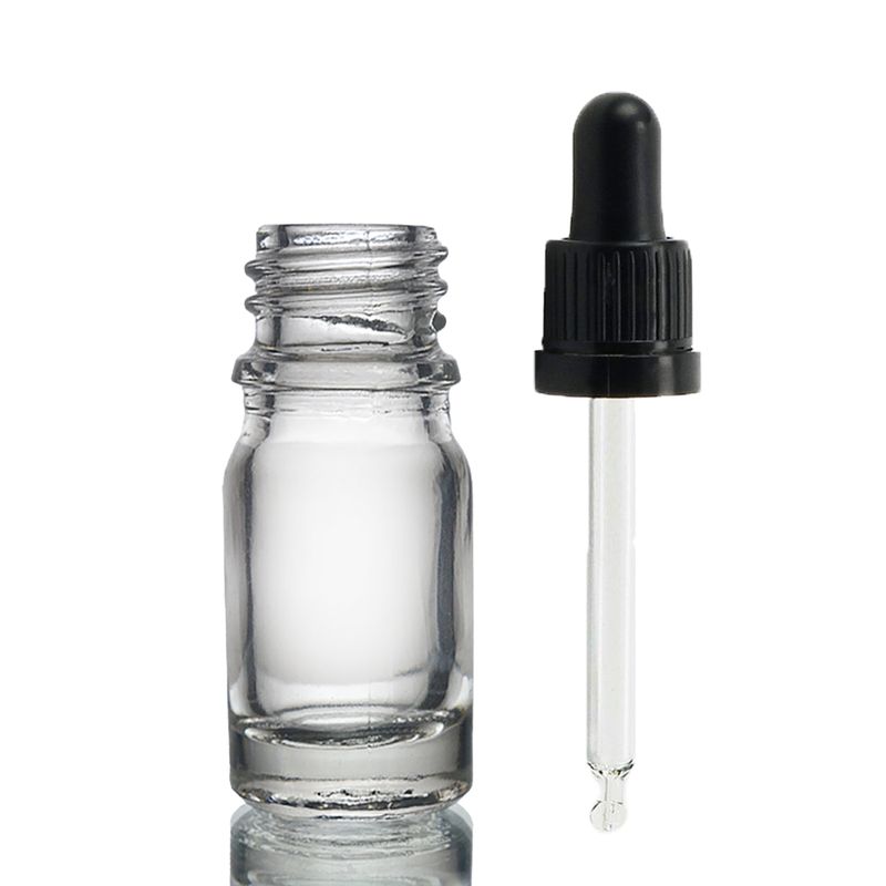 5ml Clear Glass Dropper Bottle  with Clear T/E Pipette