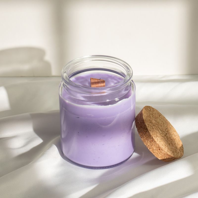 Unlabeled Woodwick Soy Candle - Wild Lavender
