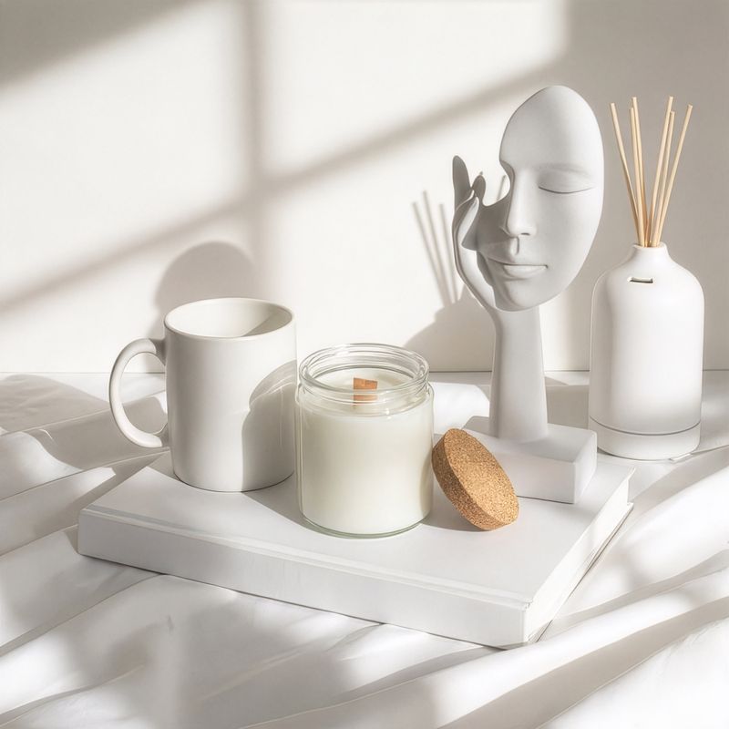 Unlabeled Woodwick Soy Candle - Leaves and Linen