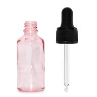 30ml Rose Pink Glass Dropper Bottle with Black Pipette