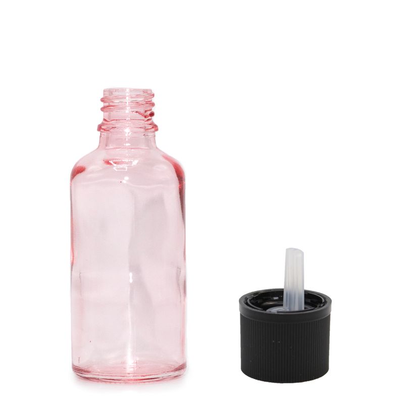 30ml Rose Pink Glass Dropper Bottle with Child Resistant Dropper Cap