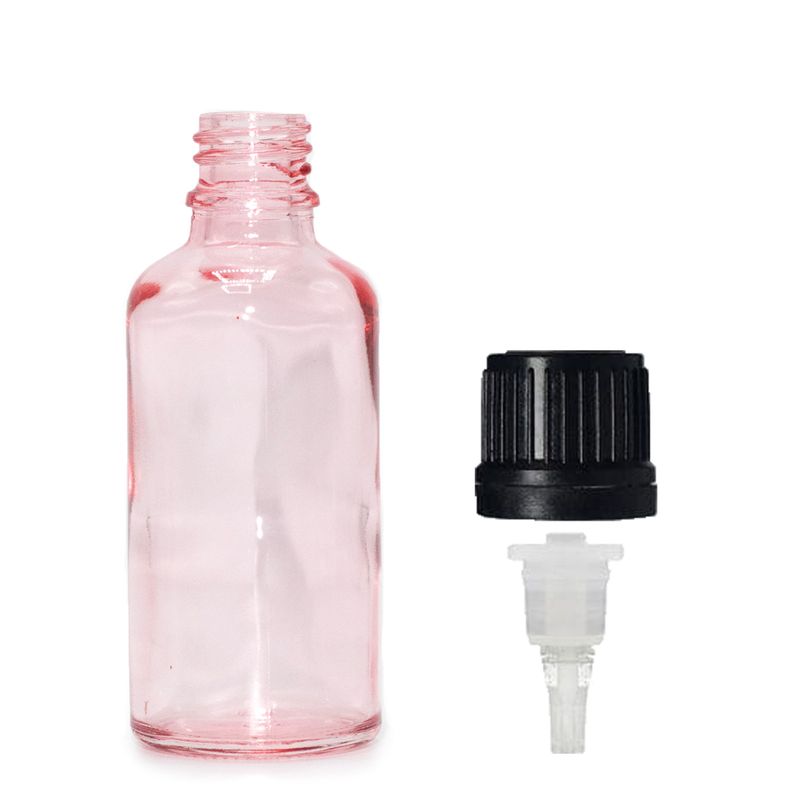 50ml Rose Pink Glass Dropper Bottle with Dropper Cap