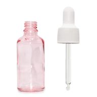 30ml Rose Pink Glass Dropper Bottle with White Pipette