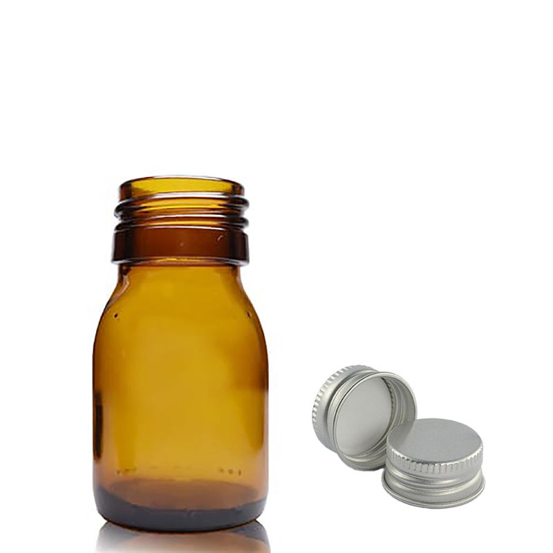 30ml Amber Glass Medicine Bottle with Aluminium Cap