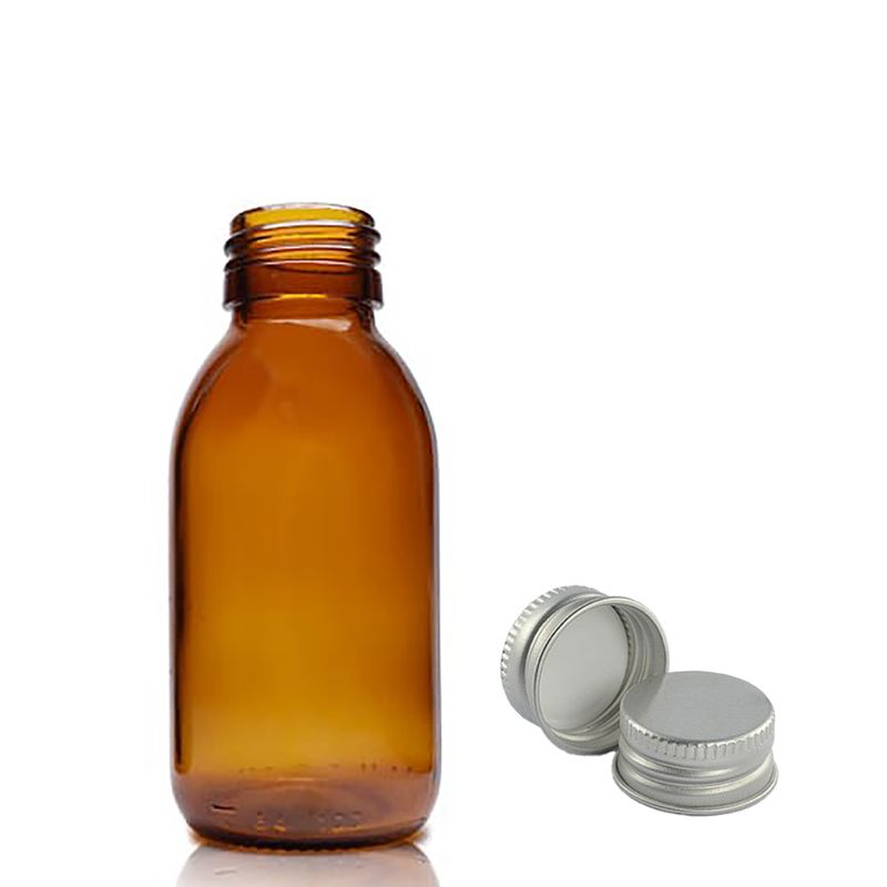 100ml Amber Glass Medicine Bottle with Aluminium Cap