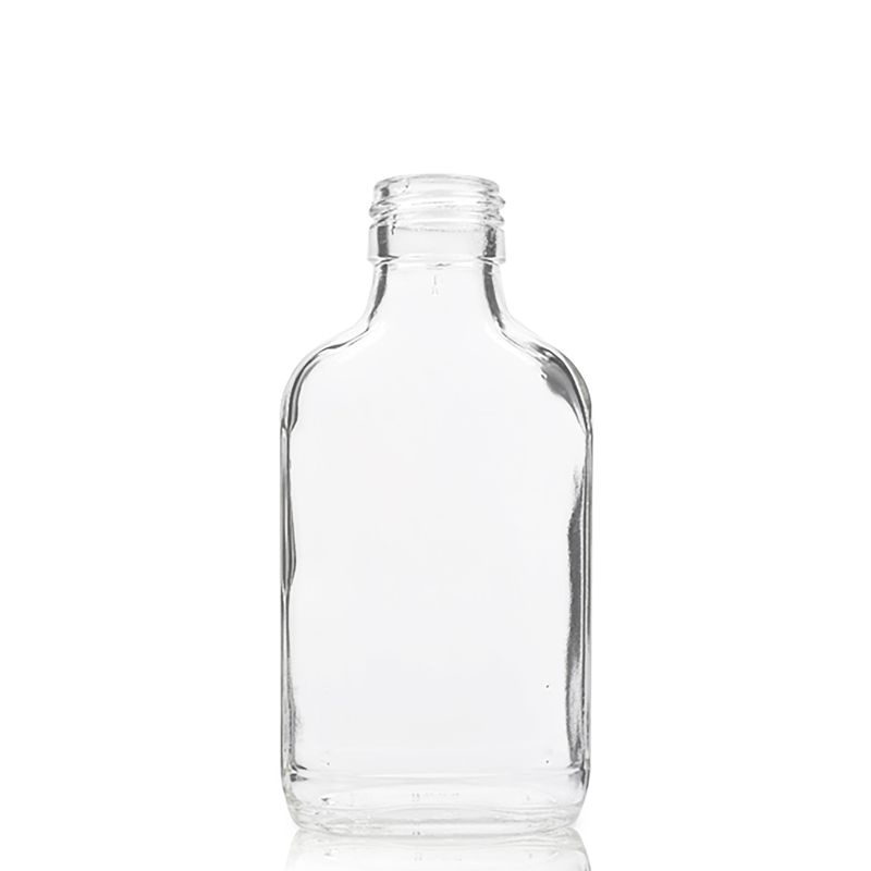 100ml Clear Glass Flask Bottle with Aluminium Cap