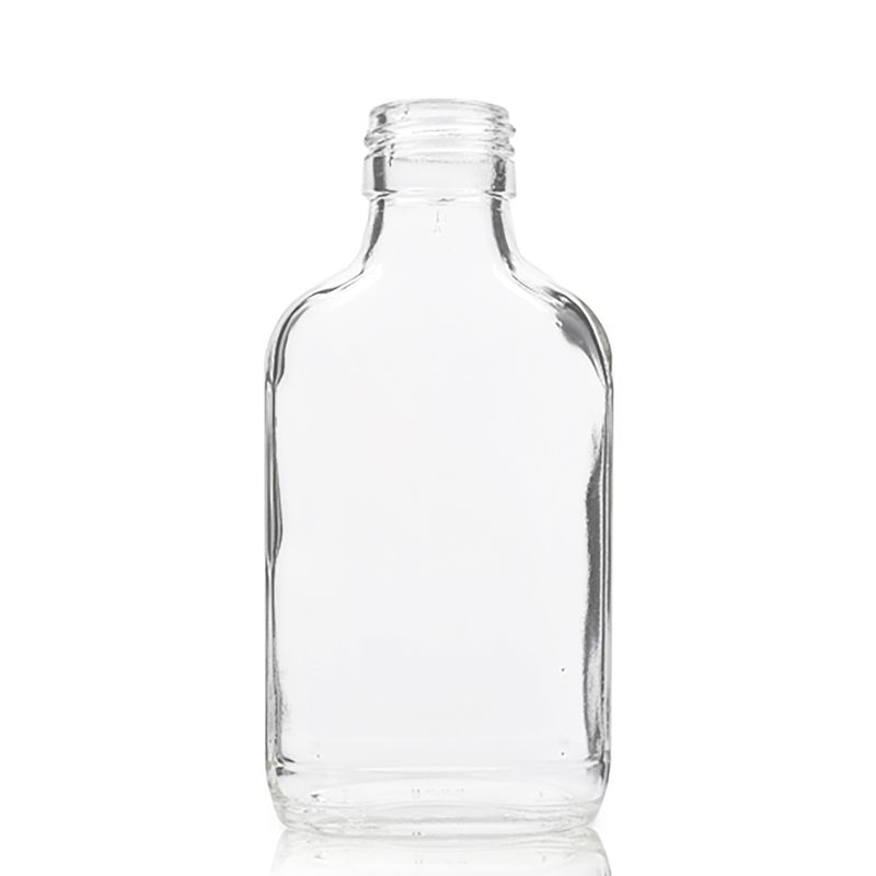 250ml Clear Glass Flask Bottle with Aluminium Cap