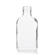 250ml Clear Glass Flask Bottle with Aluminium Cap