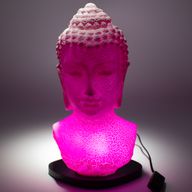 Buddha Bust Lamp Cherry Crackle - Oval Stand
