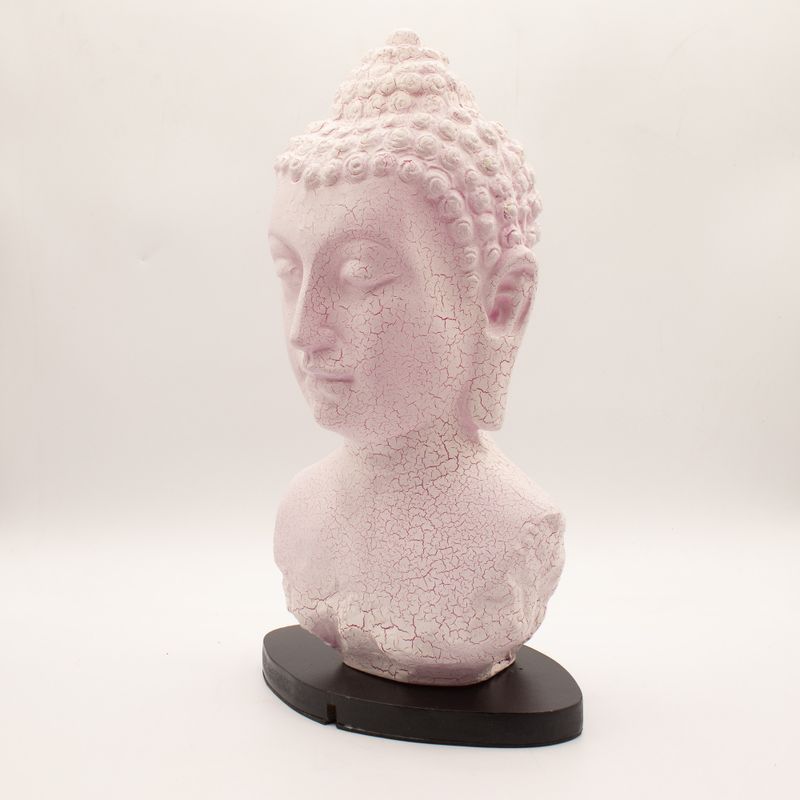 Buddha Bust Lamp Cherry Crackle - Oval Stand