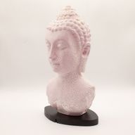 Buddha Bust Lamp Cherry Crackle - Oval Stand