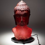 Buddha Bust Lamp Molton Lava - Oval Stand