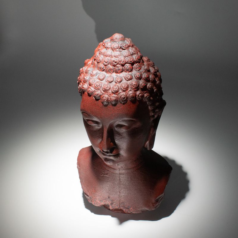 Buddha Bust Lamp Molton Lava - Oval Stand