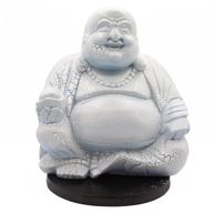 Laughing Buddha Lamp Sky Blue - Round Stand
