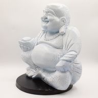 Laughing Buddha Lamp Sky Blue - Round Stand