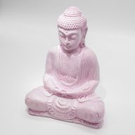 Medditation Buddha Lamp Cherry Crackle - Oval Stand