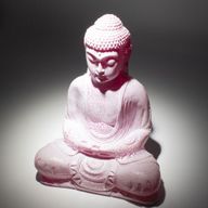 Medditation Buddha Lamp Cherry Crackle - Oval Stand