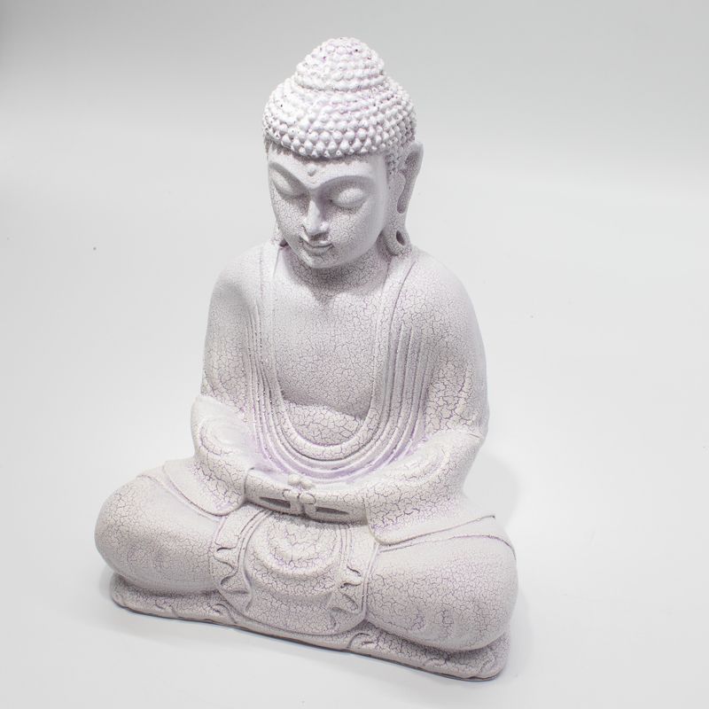 Medditation Buddha Lamp Lavender Crackle - Oval Stand