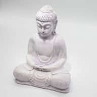 Medditation Buddha Lamp Lavender Crackle - Oval Stand