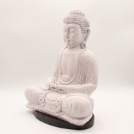 Medditation Buddha Lamp Lavender Crackle - Oval Stand
