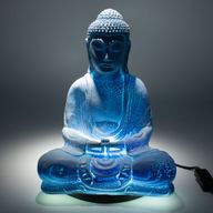 Medditation Buddha Lamp Sky Blue - Oval Stand