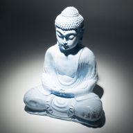 Medditation Buddha Lamp Sky Blue - Oval Stand
