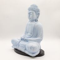 Medditation Buddha Lamp Sky Blue - Oval Stand