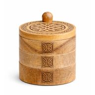 Celtic Carved 3 Tier Revolving Box