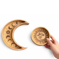 Moon Shaped Round Tray S/2