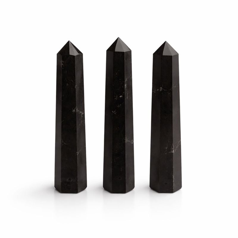 Gemstone Six Face Obelisk Points approx 11cm - Black Tourmaline