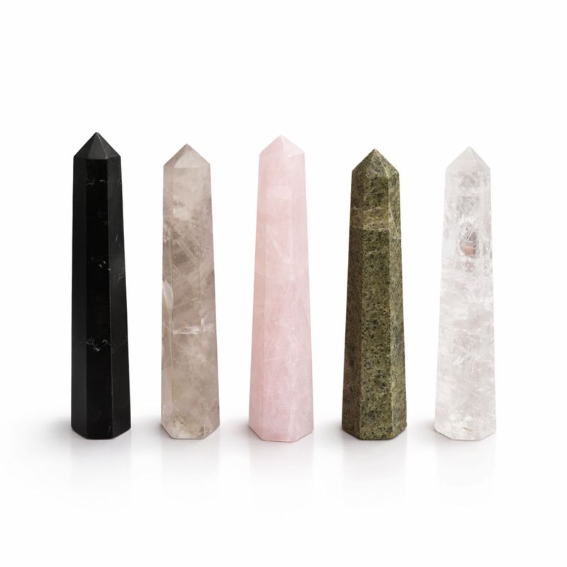 Gemstone Six Face Obelisk Points approx 11cm - Black Tourmaline