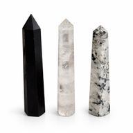 Gemstone Six Face Obelisk Points approx 17cm - Black Tourmaline