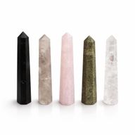 Gemstone Six Face Obelisk Points approx 11cm - Clear Quartz