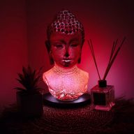 Buddha Bust Lamp Molton Lava - Oval Stand