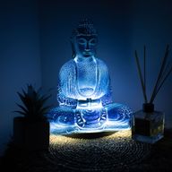 Medditation Buddha Lamp Sky Blue - Oval Stand