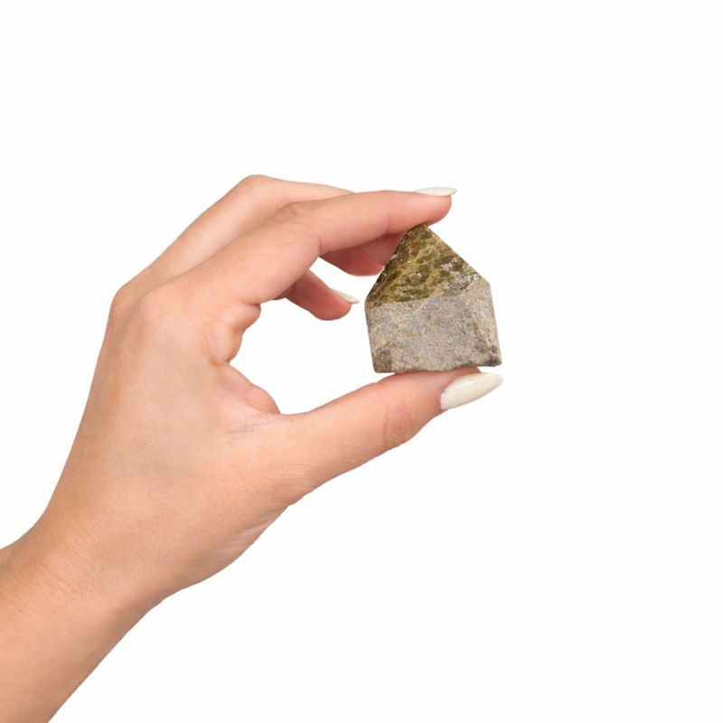 Bulk Gemstone Top Polished Points - Epidote A grade (approx 5-6 pieces)