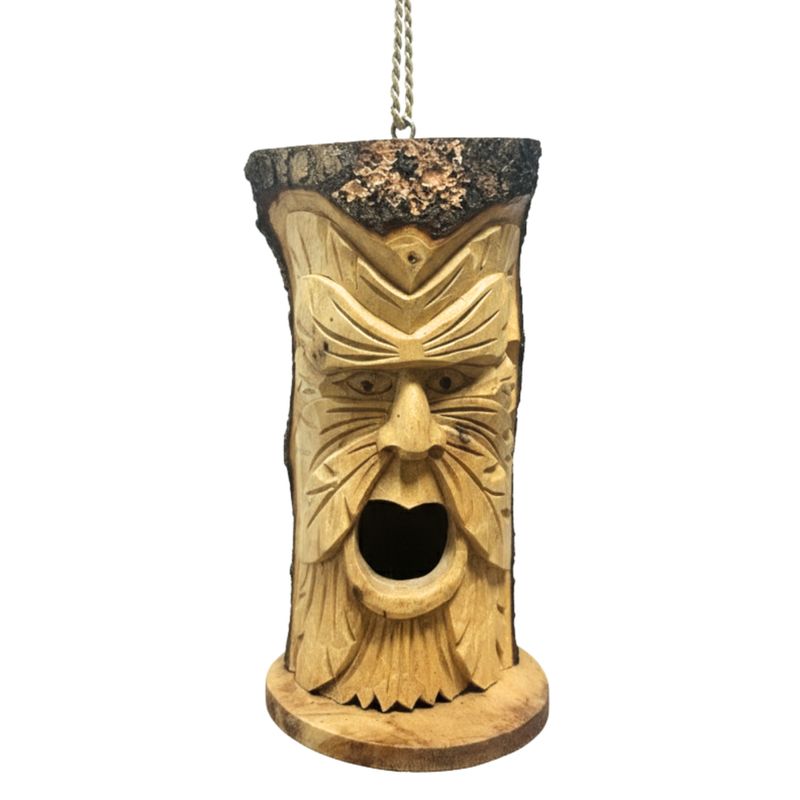 Tree Trunk Face - Bird House - Greenman