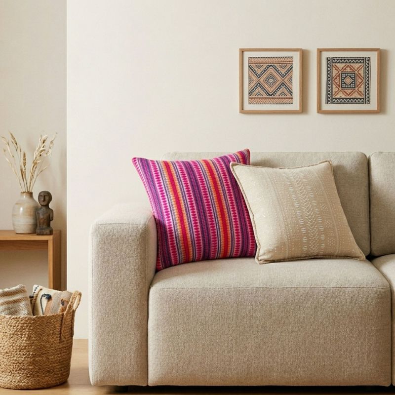 Classic Cushion Cover - Neon Stripes- 45x45cm