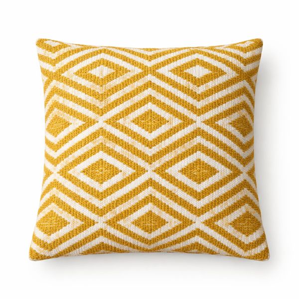 Classic Cushion Cover - Mustard Diamonds- 45x45cm
