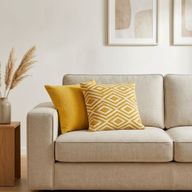 Classic Cushion Cover - Mustard Diamonds- 45x45cm