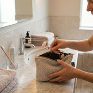 Nomad Sari Indian Jacquard Toiletry Bag - Moonlit Weave